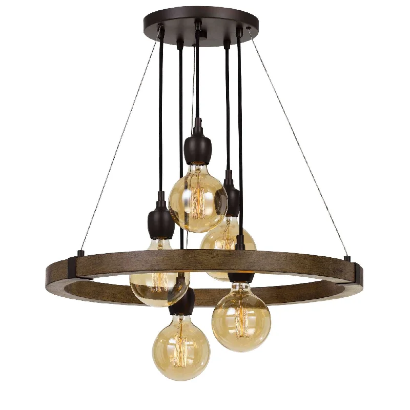 Mid - Century Modern Chandeliers for Vintage AppealMid - Century Modern Chandeliers for Vintage Appeal60 X 5 Watt Wood And Metal Frame Chandelier, Black And Brown By Benzara