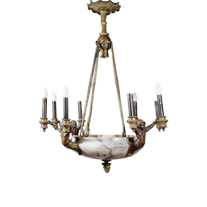 Minimalist Chandeliers for Sleek and Simple InteriorsMinimalist Chandeliers for Sleek and Simple InteriorsA FRENCH EMPIRE STYLE BRONZE AND MARBLE EIGHT-LIGHT CHANDELIER, 19TH CENTURY