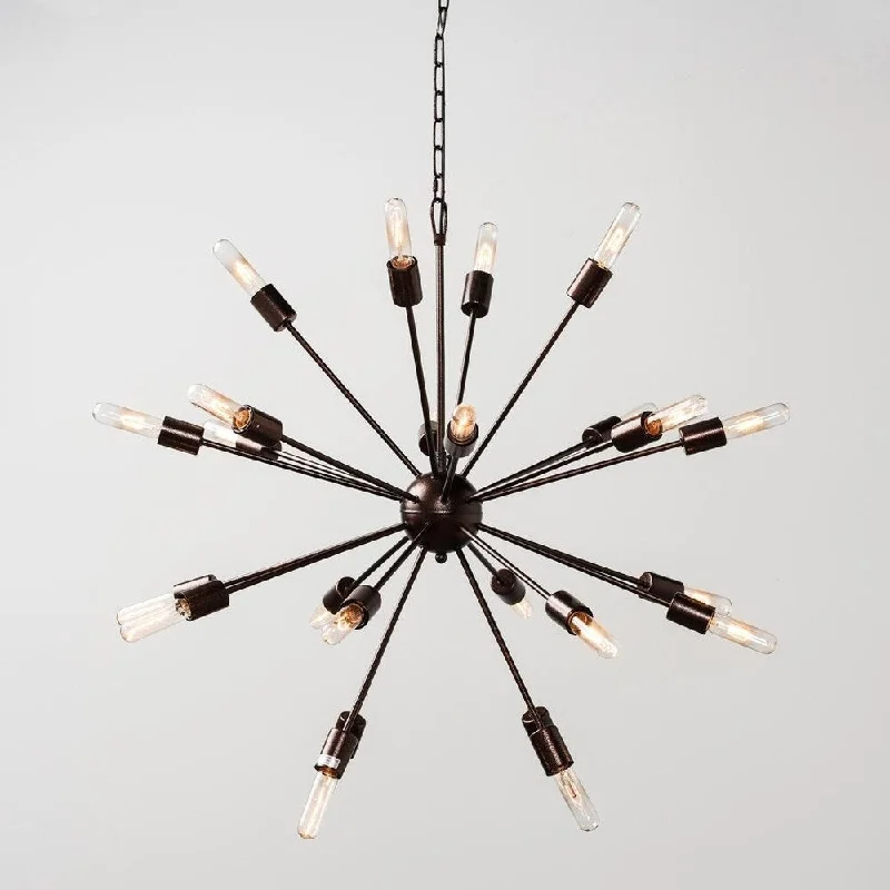 Chandeliers with Metal Frames in Black FinishChandeliers with Metal Frames in Black FinishAislinn Starburst 24-Light 33-Inch Large Chandelier by Kosas Home Chandeliers with Metal Frames in Black FinishChandeliers with Metal Frames in Black FinishAislinn Starburst 24-Light 33-Inch Large Chandelier by Kosas Home