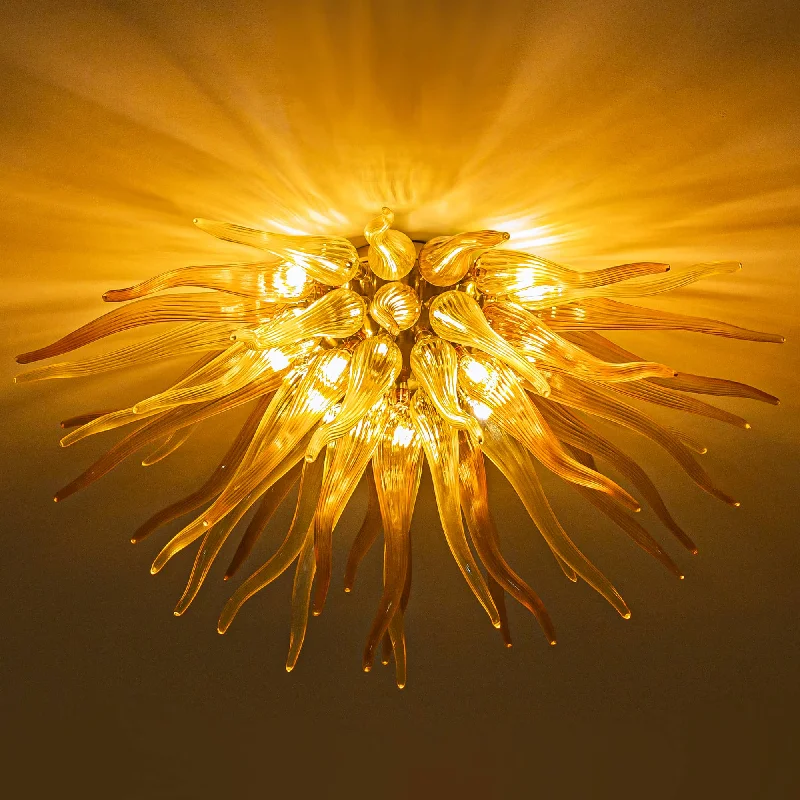 Chandeliers for Dining Rooms to Set the Mood for MealsChandeliers for Dining Rooms to Set the Mood for MealsSemi-Flush Blown Glass Chandelier Chihuly Glass Sun Rise