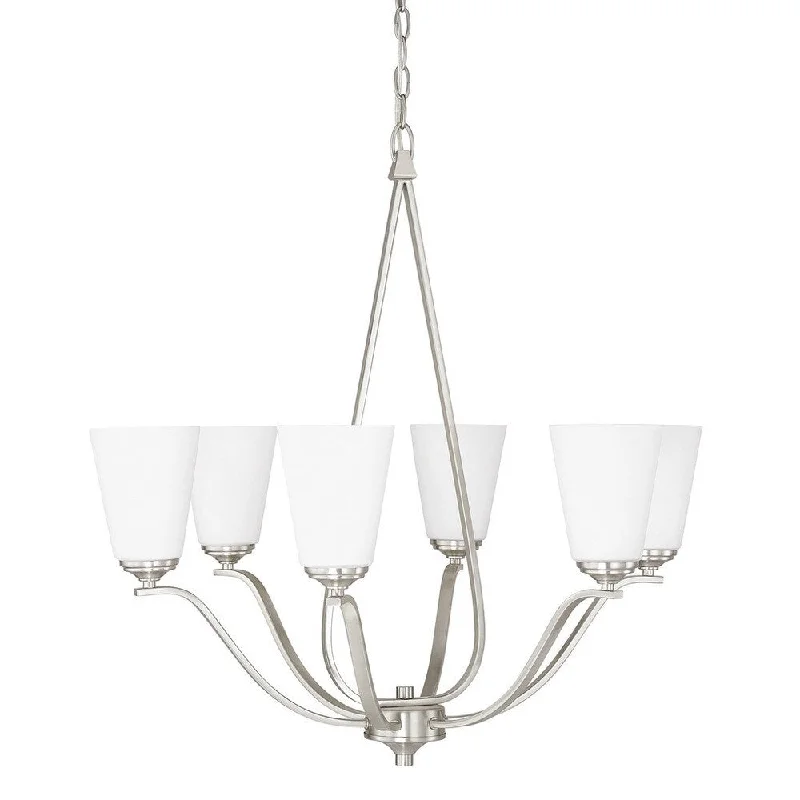 Art Deco Chandeliers for a Retro - Glam LookArt Deco Chandeliers for a Retro - Glam LookBraxton 6-light Brushed Nickel Chandelier - Brushed Nickel