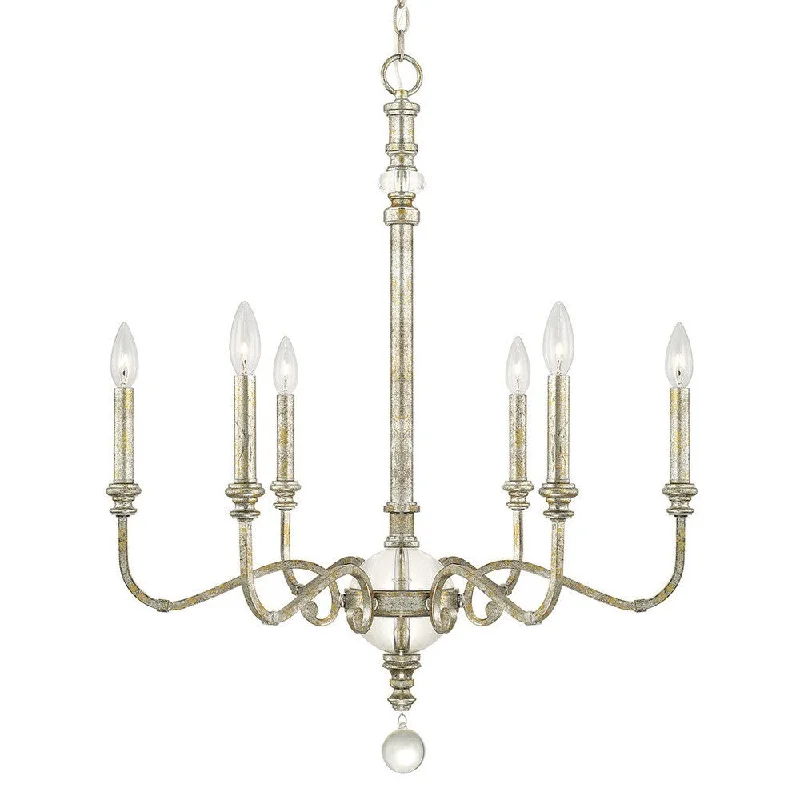 Art Deco Chandeliers for a Retro - Glam LookArt Deco Chandeliers for a Retro - Glam LookCharleston 6-light Silver and Gold Leaf Chandelier - Silver and Gold Leaf