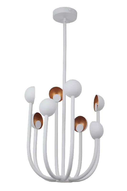 Chandeliers for High Ceilings to Fill Vertical SpaceChandeliers for High Ceilings to Fill Vertical SpaceCraftmade Foundry 49228-MWWGL-LED Chandelier Light - Matte White/Gold Leaf