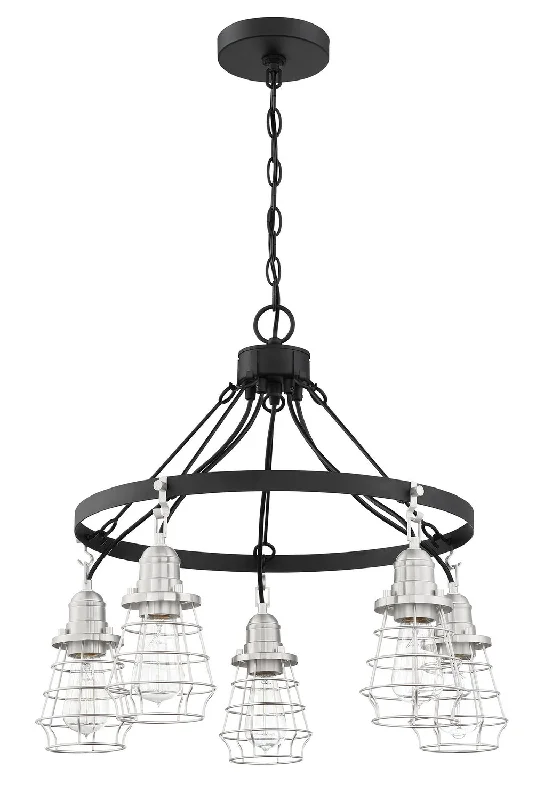 Mid - Century Modern Chandeliers for Vintage AppealMid - Century Modern Chandeliers for Vintage AppealCraftmade Thatcher 50625-FBBNK Chandelier Light - Flat Black/Brushed Polished Nickel