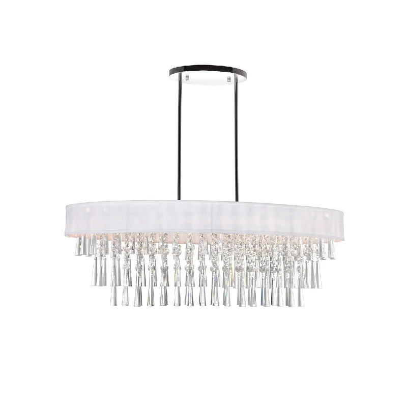 Chandeliers with Metal Frames in Copper FinishChandeliers with Metal Frames in Copper FinishFranca 8 Light Drum Shade Chandelier With Chrome Finish