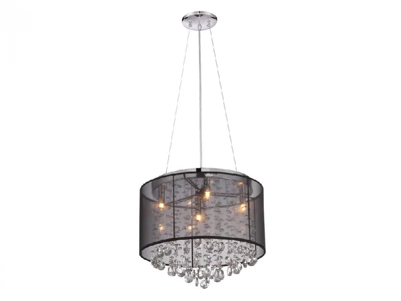 LED Chandeliers for Energy - Efficient LightingLED Chandeliers for Energy - Efficient LightingAvenue Lighting HF1504-BLK Riverside Dr. 4 Light 17 inch Semi-Mount, Black Organza Silk