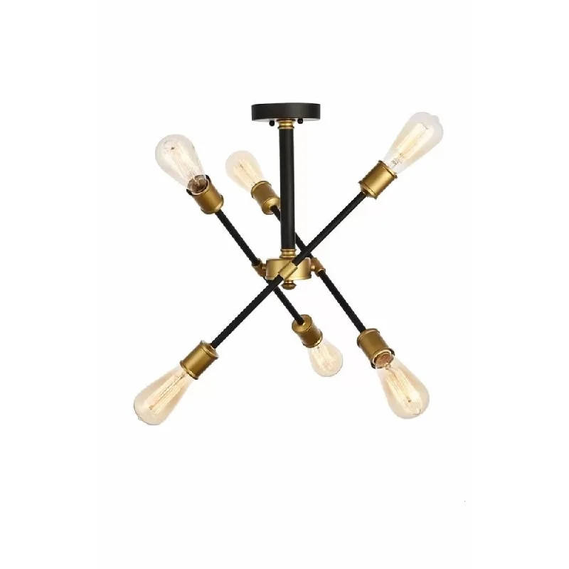 Chandeliers with Metal Frames in Bronze FinishChandeliers with Metal Frames in Bronze FinishJoey's 6 Lamp Chandelier - 5
