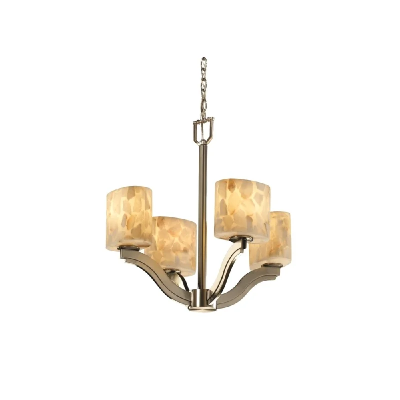 Modern Crystal Chandeliers for Contemporary HomesModern Crystal Chandeliers for Contemporary HomesJustice Design Alabaster Rocks! Bend Nickel Chandelier, Oval Shade