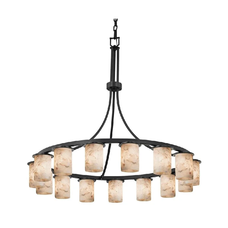 Chandeliers with Venetian Glass for a Luxurious LookChandeliers with Venetian Glass for a Luxurious LookJustice Design Alabaster Rocks! Dakota 15-light Matte Black Chandelier, Alabaster Rocks Cylinder w/ Flat Rim Shade