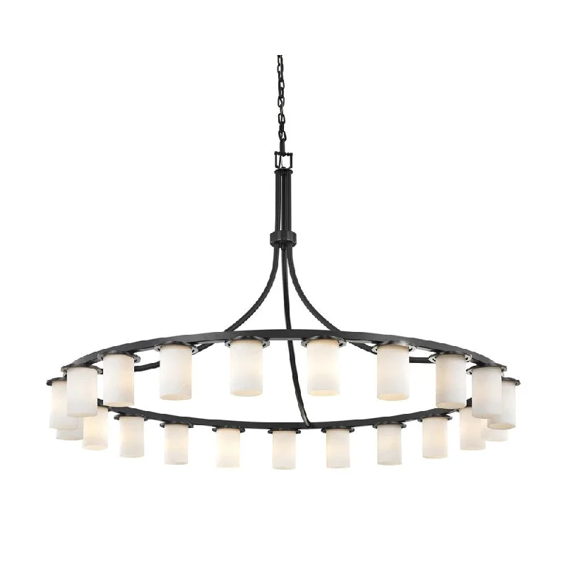 Small Chandeliers for Compact RoomsSmall Chandeliers for Compact RoomsJustice Design Clouds Dakota 21-light Matte Black Downlight Chandelier, Clouds Cylinder w/ Flat Rim Shade