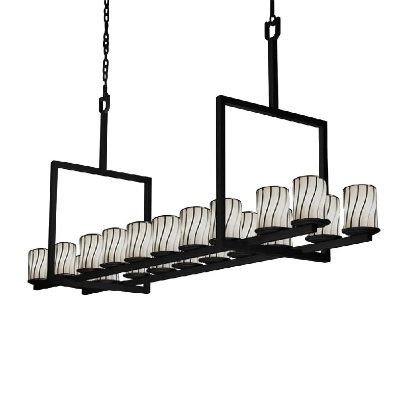 Chandeliers with Metal Frames in Gold FinishChandeliers with Metal Frames in Gold FinishJustice Design Wire Glass Dakota Matte Black 20-light Chandelier, Opal Cylinder Shade with Flat Rim and Swirl Cage Chandeliers with Metal Frames in Gold FinishChandeliers with Metal Frames in Gold FinishJustice Design Wire Glass Dakota Matte Black 20-light Chandelier, Opal Cylinder Shade with Flat Rim and Swirl Cage