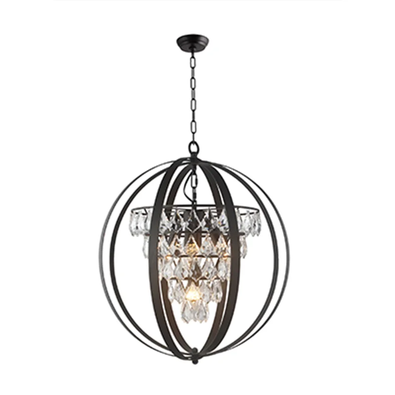 Chandeliers with Metal Frames in Black FinishChandeliers with Metal Frames in Black FinishLZX31-3