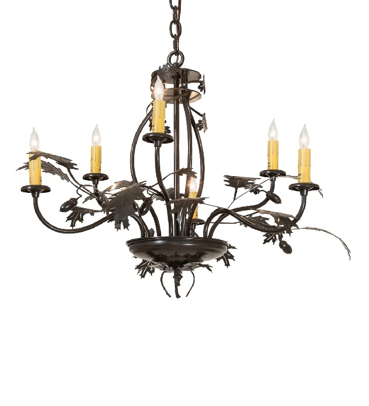 Mid - Century Modern Chandeliers for Vintage AppealMid - Century Modern Chandeliers for Vintage AppealOak Leaf & Acorn Six Light Chandelier