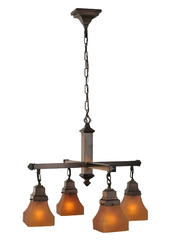 Chandeliers with Metal Frames in Bronze FinishChandeliers with Metal Frames in Bronze FinishBungalow Four Light Chandelier