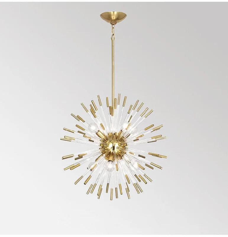 Chandeliers with Candle - Style Bulbs for a Classic AestheticChandeliers with Candle - Style Bulbs for a Classic AestheticStar Burst Modern Chandelier Golden Metal Crystal Glass LED Bulbs