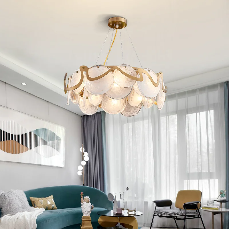 Bohemian - Style Beaded Chandeliers for Eclectic DecorBohemian - Style Beaded Chandeliers for Eclectic DecorModern Chandelier Matte Gold Frame Round Glass Plate