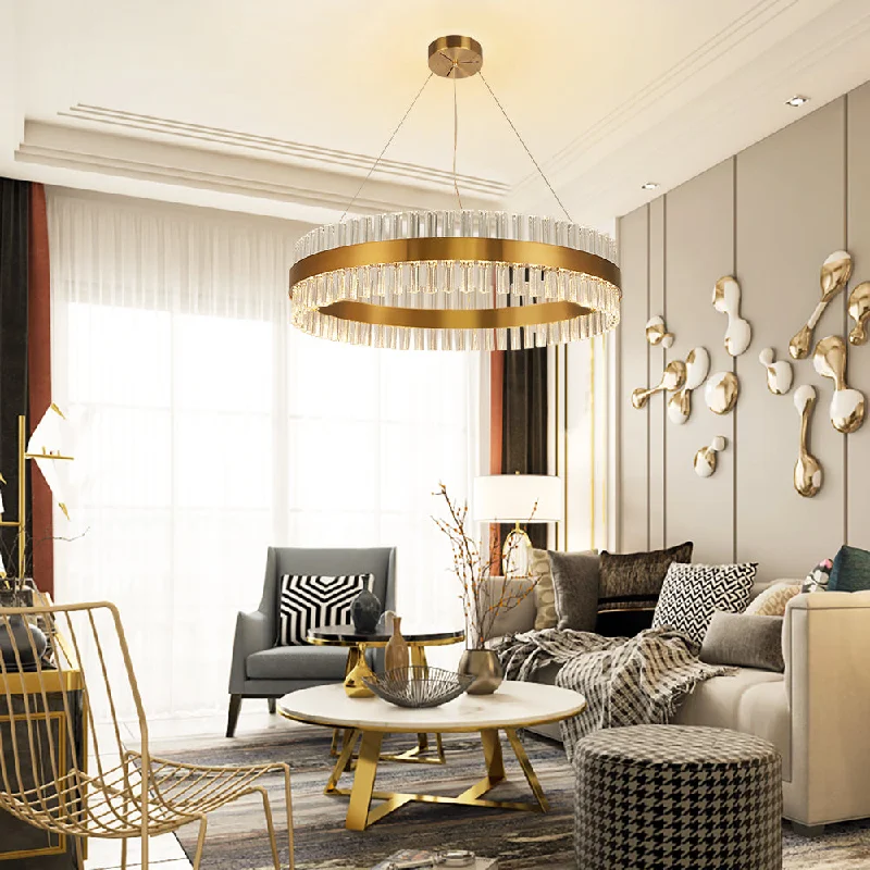 Modern Crystal Chandeliers for Contemporary HomesModern Crystal Chandeliers for Contemporary HomesModern Chandelier Stainless Steel Circle With Crystal Sticks