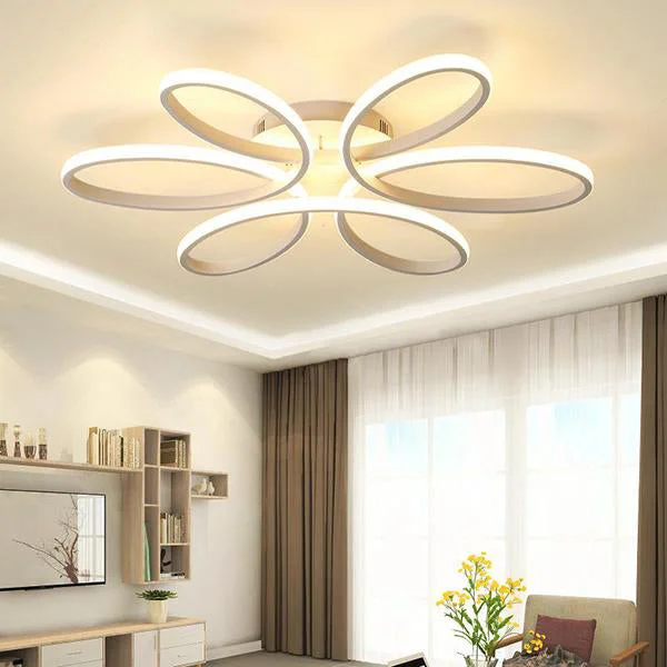 Chandeliers with Adjustable Arms for Directional LightingChandeliers with Adjustable Arms for Directional LightingModern Chandelier Flower Shape Geometric LED Strip
