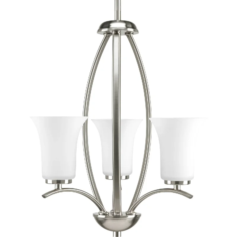 Chandeliers with Metal Frames in Black FinishChandeliers with Metal Frames in Black FinishP3587-09 - 3 Light 60W(C) Brushed Nickel Foyer Chandelier