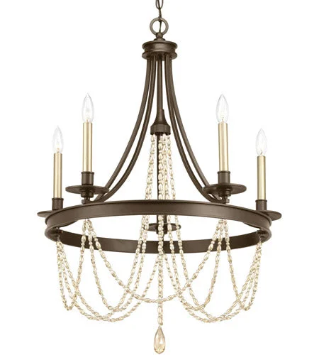Victorian - Inspired Chandeliers with Ornate DetailsVictorian - Inspired Chandeliers with Ornate DetailsP400004-020 - 5 Light 60W(C) Chandelier in Antique Bronze Finish