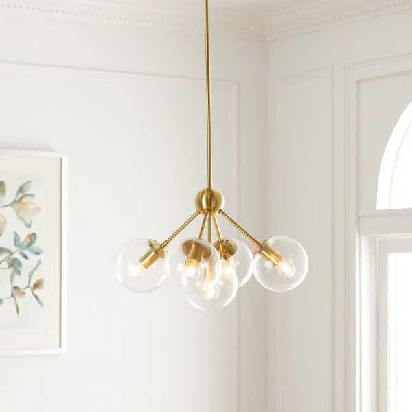 Chandeliers with Metal Frames in Silver FinishChandeliers with Metal Frames in Silver FinishSafavieh Aderynn Chandelier - Antique Brass