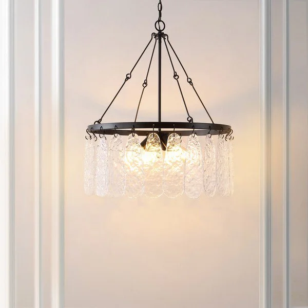 Incandescent Chandeliers for a Warm and Traditional GlowIncandescent Chandeliers for a Warm and Traditional GlowSafavieh Aremythia, 6 Light, 25 Inch, Black/Clear, Iron/Glass Chandelier - Black