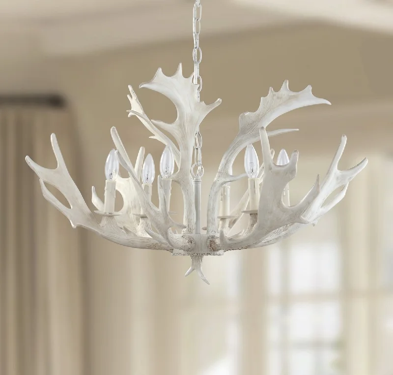 Chandeliers with Metal Frames in Silver FinishChandeliers with Metal Frames in Silver FinishSafavieh Birch 30-Inch Dia Antler Chandelier - White