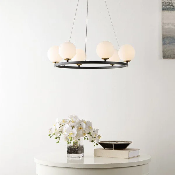 Chandeliers with Metal Frames in Bronze FinishChandeliers with Metal Frames in Bronze FinishSafavieh Pomona Chandelier - Matte Black