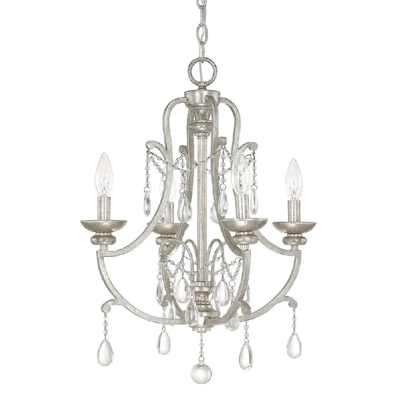Chandeliers with Candle - Style Bulbs for a Classic AestheticChandeliers with Candle - Style Bulbs for a Classic AestheticTraditional 4-light Antique Silver Mini Chandelier - Antique Silver