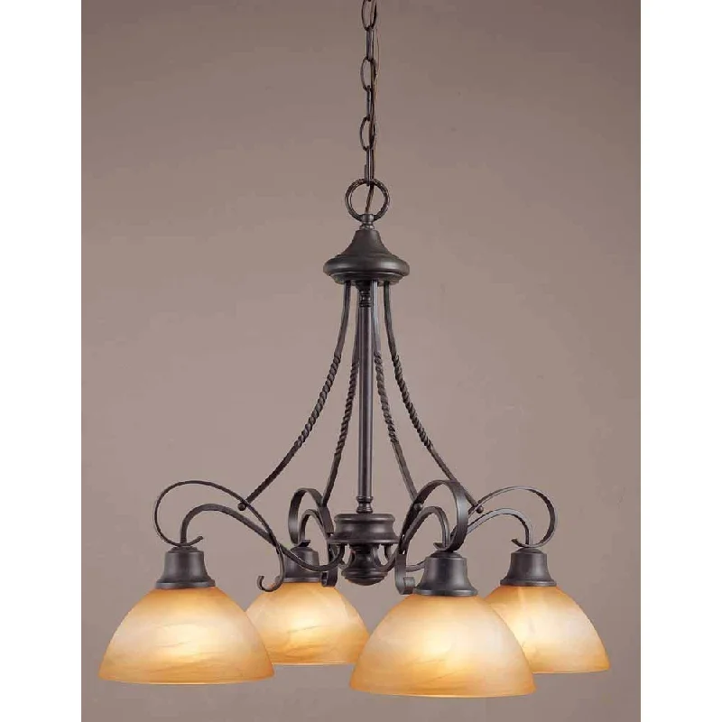 Chandeliers with Dimmable Lights for Ambiance ControlChandeliers with Dimmable Lights for Ambiance ControlV2644-53 - 4 Light 100W Frontier Iron Finish Chandelier