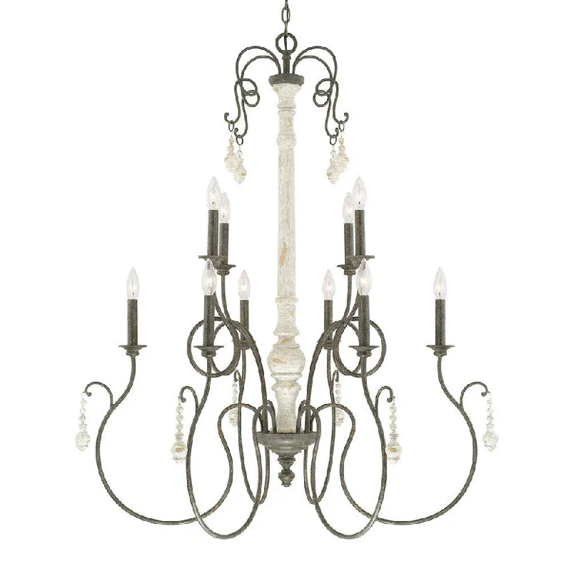 Chandeliers with Clear Crystal for a Sparkling EffectChandeliers with Clear Crystal for a Sparkling EffectVineyard 10-light French Country Chandelier