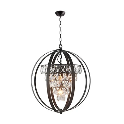 Chandeliers with Metal Frames in Black FinishChandeliers with Metal Frames in Black FinishX31-3