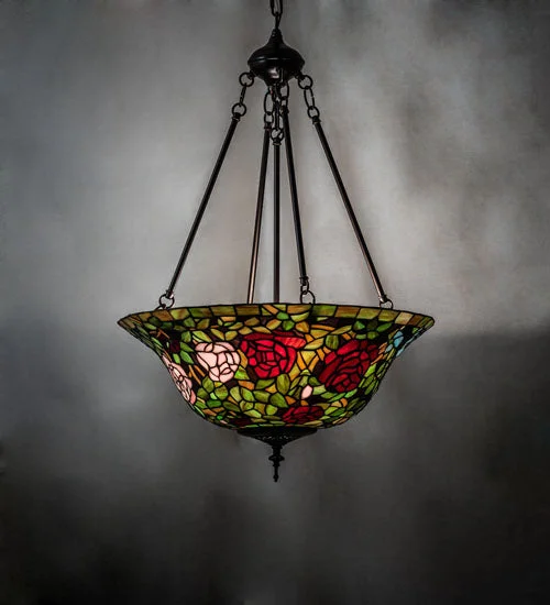 Crystal Ceiling Lights with High - Quality Swarovski CrystalsCrystal Ceiling Lights with High - Quality Swarovski CrystalsMeyda Lighting 232778 20" Wide Tiffany Rosebush Inverted Pendant