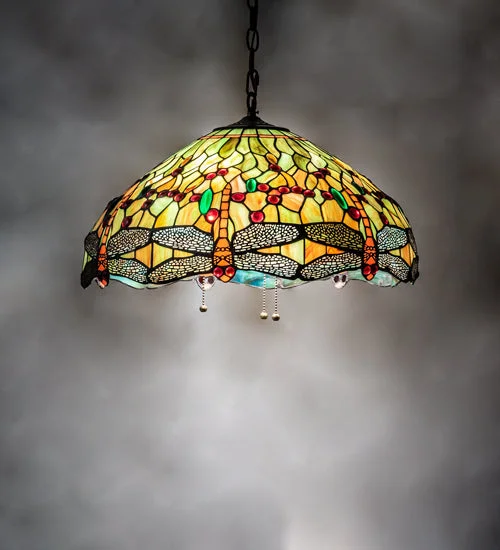 Art Nouveau Ceiling Lights with Organic, Flowing ShapesArt Nouveau Ceiling Lights with Organic, Flowing ShapesMeyda Lighting 232780 20" Wide Tiffany Hanginghead Dragonfly Pendant