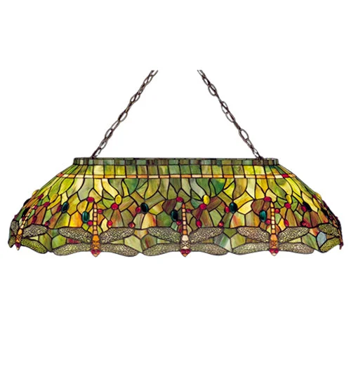 Mediterranean - Style Ceiling Lights with Terra - Cotta and Ceramic DetailsMediterranean - Style Ceiling Lights with Terra - Cotta and Ceramic DetailsMeyda Lighting 26544 40"L Tiffany Hanginghead Dragonfly Oblong Pendant