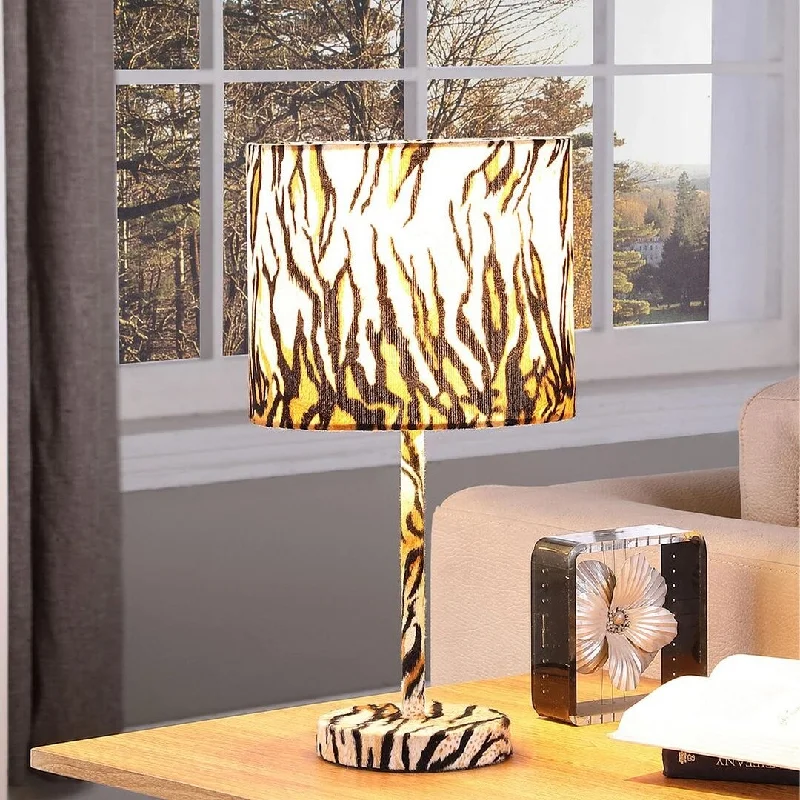 fabric table lamps with a linen shade for a relaxed and breathable lookfabric table lamps with a linen shade for a relaxed and breathable look19.25-In Faux Suede Tiger and Zebra Print Metal Table Lamp