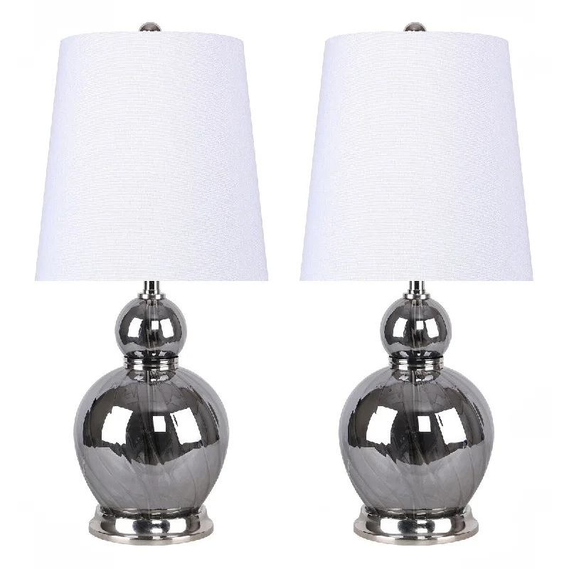 Pearlized Grey Glass w/ Polished Nickel Accents