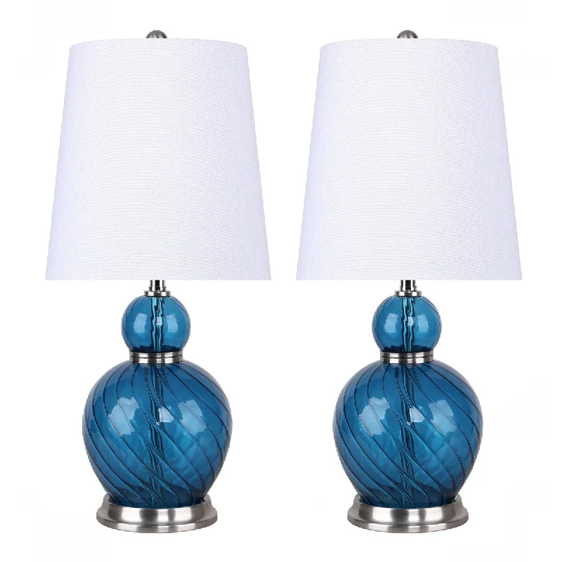 Sapphire Blue Glass w/ Brushed Nickel Accents