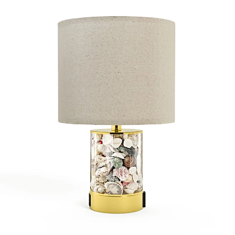 glass table lamps with a frosted surface for soft light diffusionglass table lamps with a frosted surface for soft light diffusion19 inch Seashell Table lamp with night lights - 19 inch