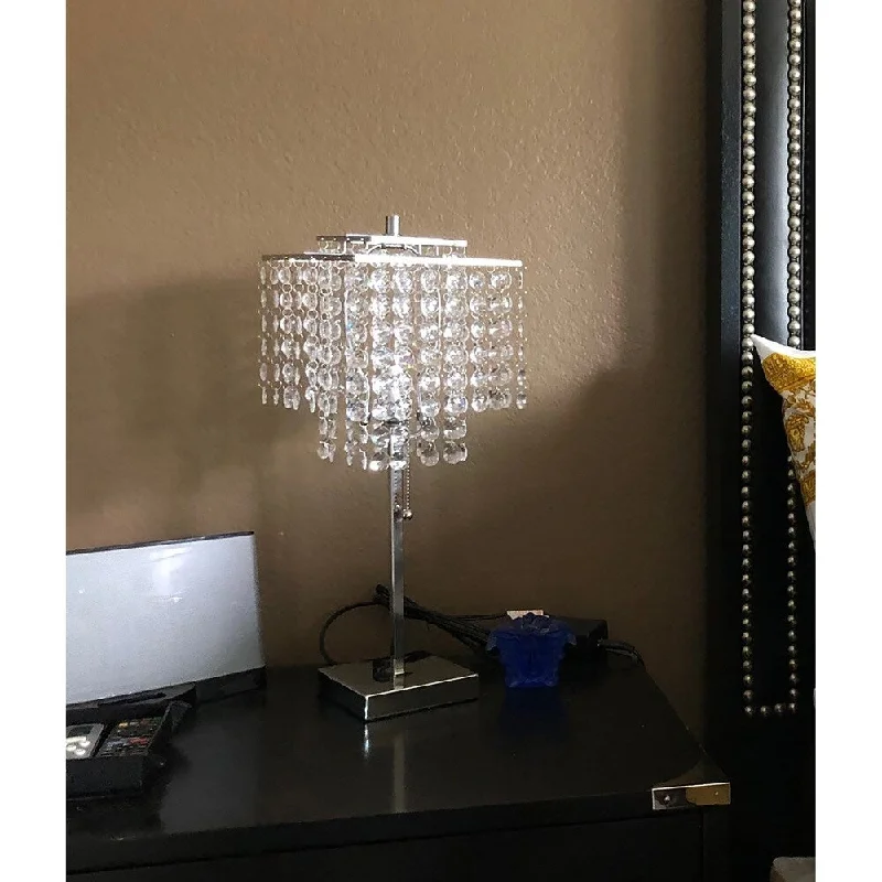 ceramic table lamps with hand painted designs for an artistic touchceramic table lamps with hand painted designs for an artistic touch20.5 In. Glam Silver 2 Tier Square Table Lamp