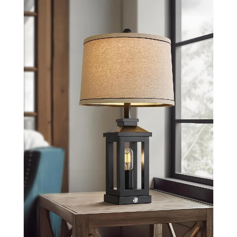 industrial style table lamps with exposed bulbs for loft apartmentsindustrial style table lamps with exposed bulbs for loft apartments23.75" Farmhouse Table Lamps Set USB A+C Charging Ports 3-Way Dimmable Touch Control Desk Lamp