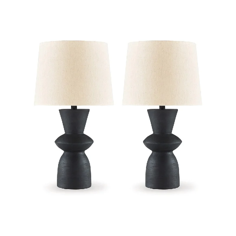 industrial style table lamps with exposed bulbs for loft apartmentsindustrial style table lamps with exposed bulbs for loft apartments25 Inch Table Lamp Set of 2, Black Sculptural Solid Base, Drum Hardback