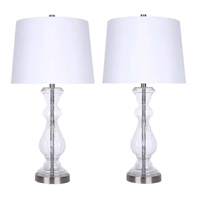 coastal style table lamps with nautical elements for beach housescoastal style table lamps with nautical elements for beach houses27.5" Glass Table Lamp w/ Metal Accents & Off-White Silk-Like Shade (Set of 2)