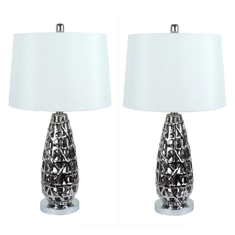 wooden table lamps with natural grain for a warm and organic feelwooden table lamps with natural grain for a warm and organic feel27 Inch chrome finish table lamp set