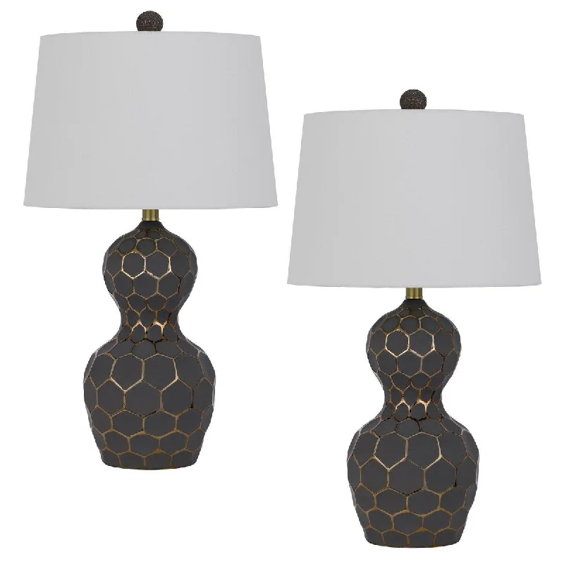 coastal style table lamps with nautical elements for beach housescoastal style table lamps with nautical elements for beach houses27 Inch Modern Curved Table Lamp, Set of 2, Round Shade, Black, Gold Resin