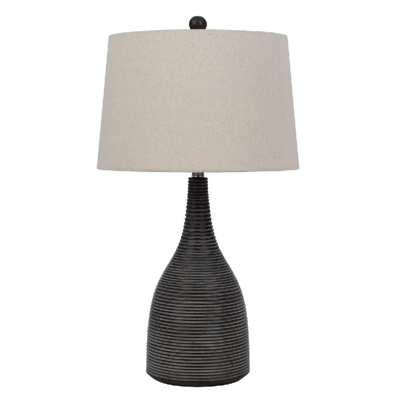 gothic style table lamps with dark finishes for a mysterious lookgothic style table lamps with dark finishes for a mysterious look29 Inch Classic Table Lamp, Textured Lined Body, Ceramic, Black and Beige
