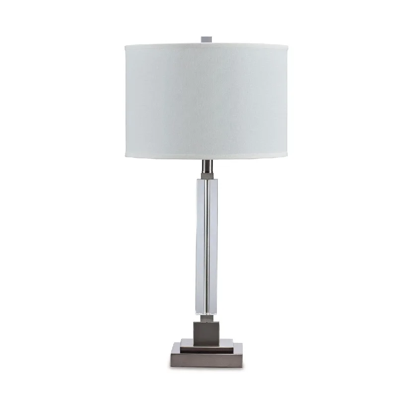 art deco table lamps with geometric shapes for a retro touchart deco table lamps with geometric shapes for a retro touch29 Inch Table Lamp, Clear Crystal Candlestick Base, White Drum Shade