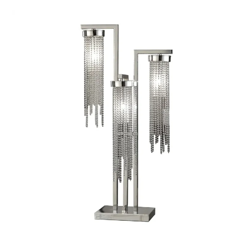 mid century modern table lamps with iconic designs for a stylish studymid century modern table lamps with iconic designs for a stylish study30 Inch Table Lamp, 3 Lights, Faux Crystal Strand Shades, Chrome Metal