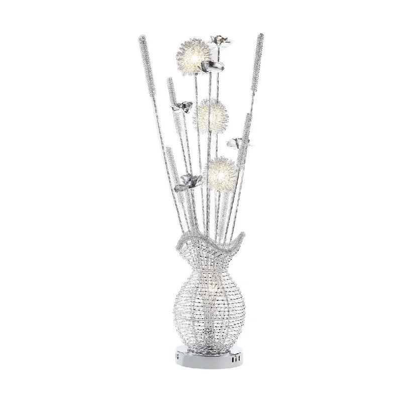 crystal table lamps with dazzling prisms for a glamorous effectcrystal table lamps with dazzling prisms for a glamorous effectBella 36 Inch Vase Accent Table Lamp, Filament Flowers LED Light, Chrome