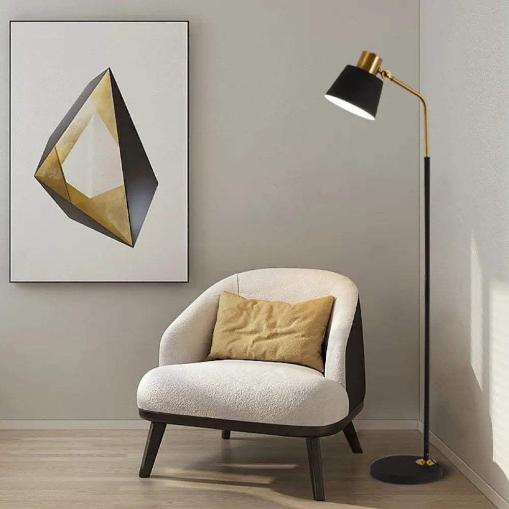 modern minimalist table lamps for contemporary living roomsmodern minimalist table lamps for contemporary living roomsSmall Barrel Black Floor Lamp with Modernist Metallic Stand – Ideal for Bedroom Lighting